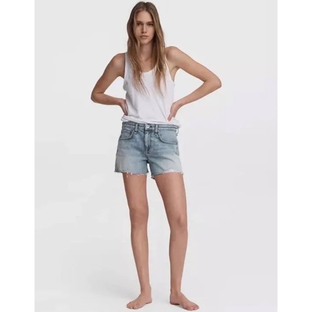 Rag & Bone Dre Low-Rise Denim Shorts Size 29 Stella Light Wash Cut Off EUC